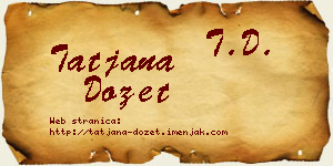 Tatjana Dozet vizit kartica